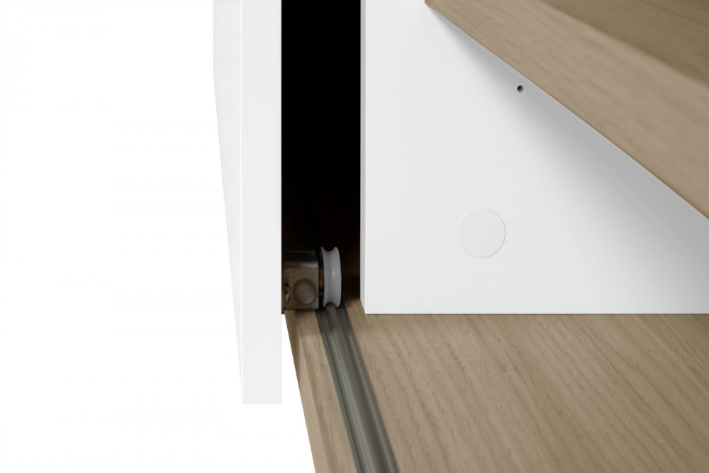 Meuble TV design NINA  Chêne clair et blanc